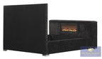Best Master Lumora Black Tufted Fabric Queen Bed with TV Lift, Fireplace & LED Headboard – YY141