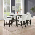 45-D422-7PC 7 pc Carissa espresso finish wood counter height dining table set faux marble top
