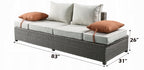 Acme 45015 Brayden studio braxten salena beige fabric and grey faux wicker patio lounge sofa with ottoman