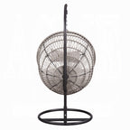 Acme 45088 Arlmont & Co. Shelteridge patio porch swing chair w/ stand fabric cushion wicker/rattan round frame