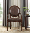 Homelegance 4524DBR Aldermont dark brown faux leather dark brown finish wood classic back accent chair