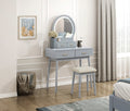 Camilla Grey 3-Piece Bedroom Makeup Vanity Desk Set with LED Lighted Mirror – 4565GY