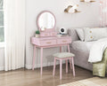 Camilla Pink 3-Piece Bedroom Makeup Vanity Desk Set with LED Lighted Mirror – 4565PK