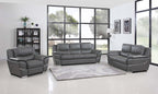 Global United 4572GR-2PC 2 pc Latitude run huckleberry modern style grey genuine leather sofa and love seat set