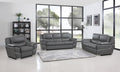 Global United 4572GR-2PC 2 pc Latitude run huckleberry modern style grey genuine leather sofa and love seat set