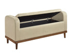 Homelegance 4590BR Brigitte light brown textured fabric padded top flip top storage bedroom entry bench