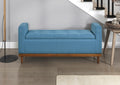 Homelegance 4590BU Brigitte blue textured fabric padded top flip top storage bedroom entry bench