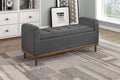 Homelegance 4590DG Brigitte dark grey textured fabric padded top flip top storage bedroom entry bench