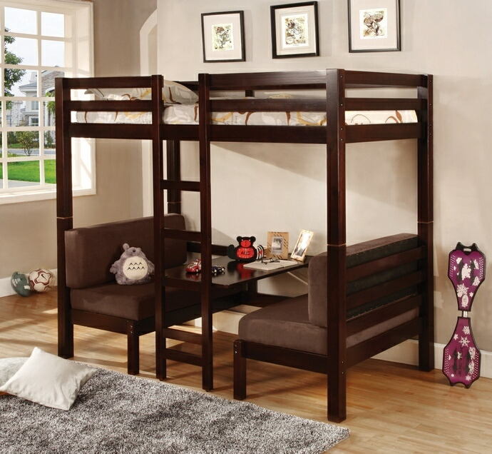 Coaster 460263 Harriet bee lundgren playstead espresso finish twin over twin loft bed **clearance**