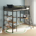 Coaster 460332BLK Campus matte black finish metal twin bunk bed set workstation desk and shelves