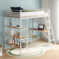 Coaster 460332WHT Campus matte white finish metal twin bunk bed set workstation desk and shelves