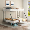 Carson Twin Over Full Metal Bunk Bed with Side Ladders – Glossy Black | Coaster - 460340BLK