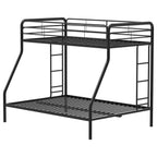 Carson Twin Over Full Metal Bunk Bed with Side Ladders – Glossy Black | Coaster - 460340BLK