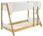 Coaster 460510 Wyatt two tone white and natural finish pine wood frame twin over twin bunk bed