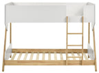 Coaster 460510 Wyatt two tone white and natural finish pine wood frame twin over twin bunk bed