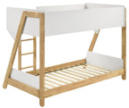 Coaster 460510 Wyatt two tone white and natural finish pine wood frame twin over twin bunk bed