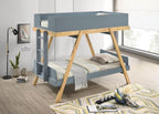 Coaster 460572T Frankie two tone grey and natural finish pine wood frame twin over twin bunk bed