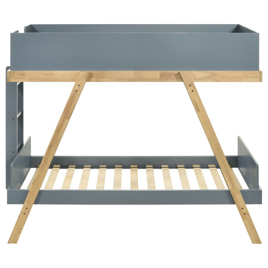 Coaster 460572T Frankie two tone grey and natural finish pine wood frame twin over twin bunk bed