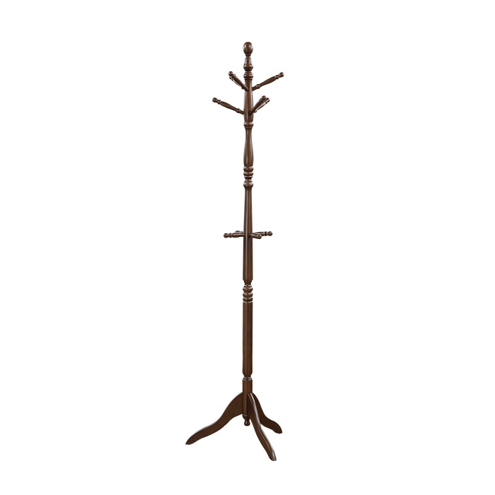 Homelegance 4638DBR Dark brown finish wood multi peg turned wood design coat rack