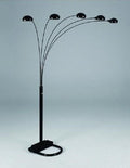 Crown mark 4888B 5-cap black metal peacock floor lamp