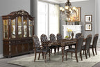 49-1754-7PC 7 pc Maximus cherry finish wood dining table set faux leather chairs classic style heirloom craftsmanship