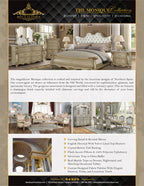 D992-7PC 7 pc Monique champagne finish wood dining table set velvet chairs classic style heirloom craftsmanship