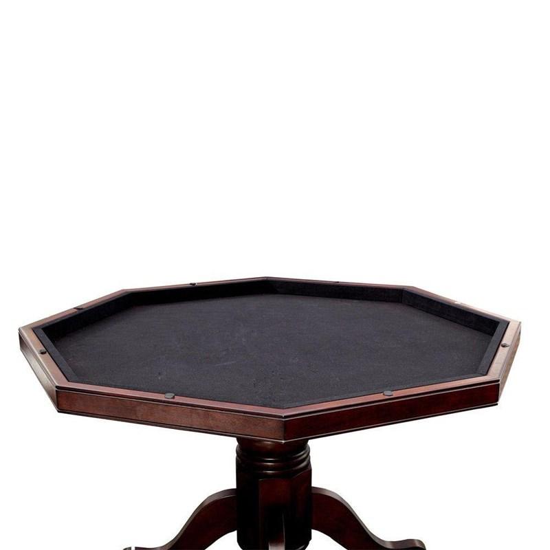 CM-GM339 5 pc rowan cherry finish wood man cave poker, gaming, dining table set with swivel chairs