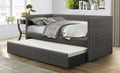 4975 Vining dark gray fabric contemporary twin day bed with trundle