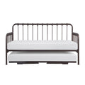 Constance Dark Bronze Finish Metal Twin Day Bed with Lift-Up Trundle – 4983DZ-NT