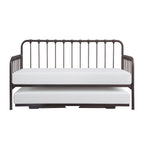 Constance Dark Bronze Finish Metal Twin Day Bed with Lift-Up Trundle – 4983DZ-NT
