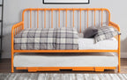 4983RN-NT 2 pc Constance orange finish metal twin day bed with lift up trundle