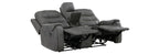 Homelegance 9634DGY-SL 2 pc Hazen dark grey polished microfiber fabric sofa and love seat set with recliner ends cup console