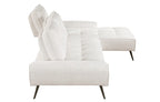Homelegance 8400BEG-22LRC 2 pc Pleasure beige chenille fabric sectional sofa set adjustable back rests