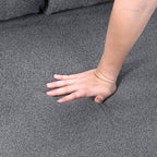 Homelegance 9705GY-42AVC 3 pc Morian grey boucle fabric double chaise sectional sofa storage chaises storage arms and pop up sleep area