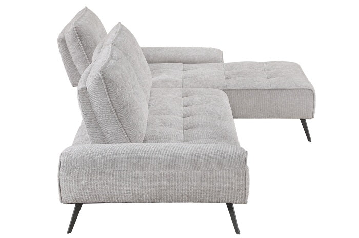 Homelegance Pleasure Light Grey Chenille Sectional Sofa – 8400LTG-22LRC