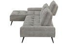 Homelegance 8400DVG-2LC2R 2 pc Pleasure dove grey chenille fabric sectional sofa set adjustable back rests