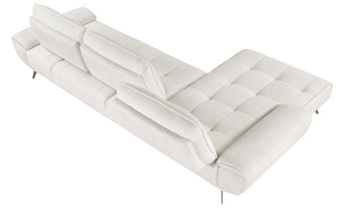 Homelegance 8400BEG-2LC2R 2 pc Pleasure beige chenille fabric sectional sofa set adjustable back rests