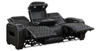Homelegance 9516BLK-2PWH 2 pc Fairway black breathable faux leather power motion sofa and love seat set USB LED