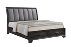 B6580 4 pc A & J Homes studio jaymes grey finish wood bedroom set with drawers in footboard