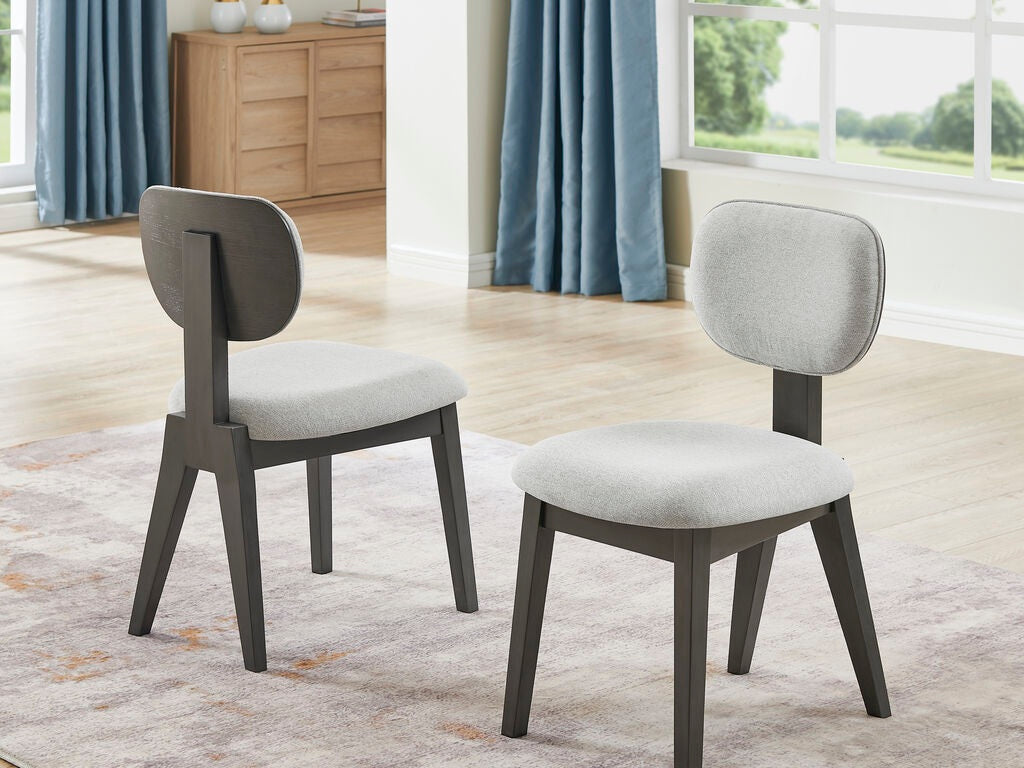 30068-2-7PC 7 pc Valencia grey finish wood 80" oval top modern dining table set