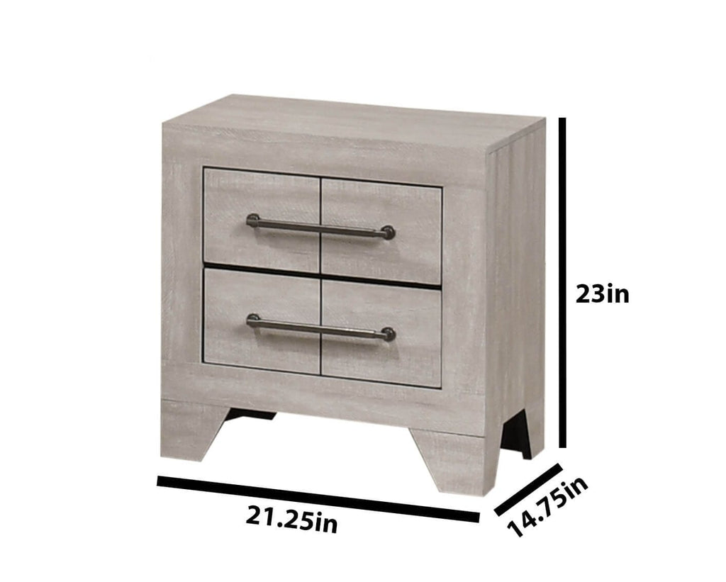 B860-4PC  4 pc Hampton rustic grey oak good grain paneled finish wood queen bed set