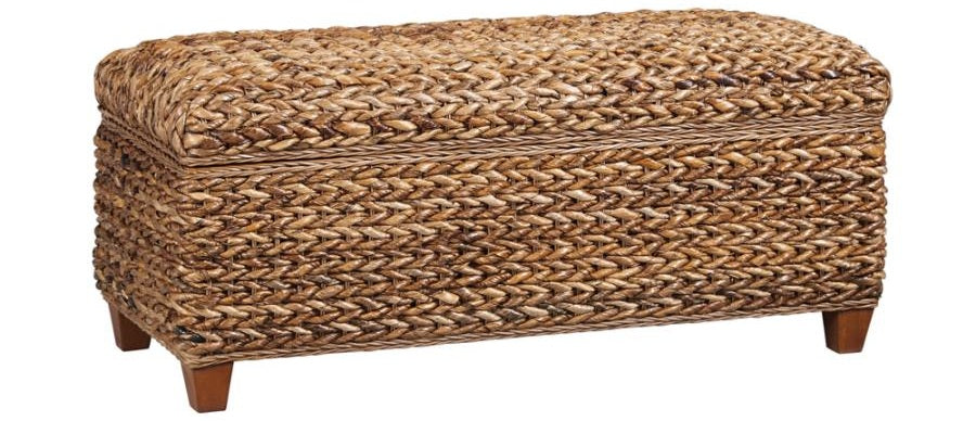 Coaster 500215 Laughton amber woven banana leaf rattan look storage bedroom entry bench