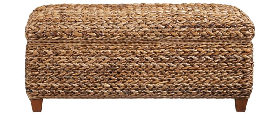 Coaster 500215 Laughton amber woven banana leaf rattan look storage bedroom entry bench