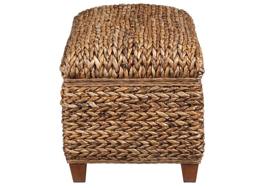 Coaster 500215 Laughton amber woven banana leaf rattan look storage bedroom entry bench