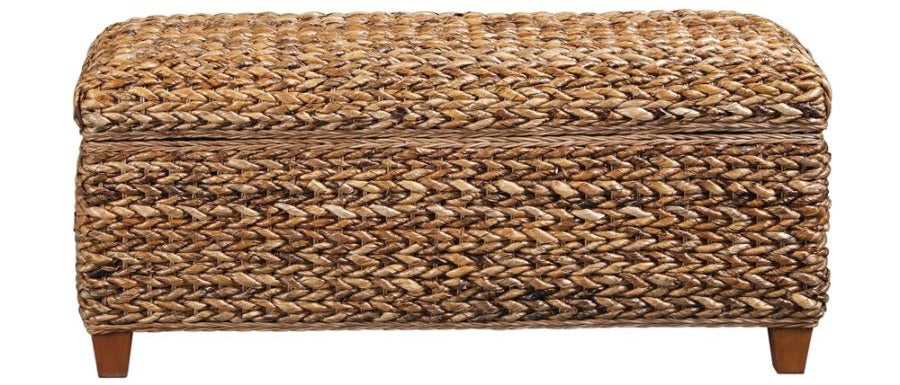 Coaster 500215 Laughton amber woven banana leaf rattan look storage bedroom entry bench