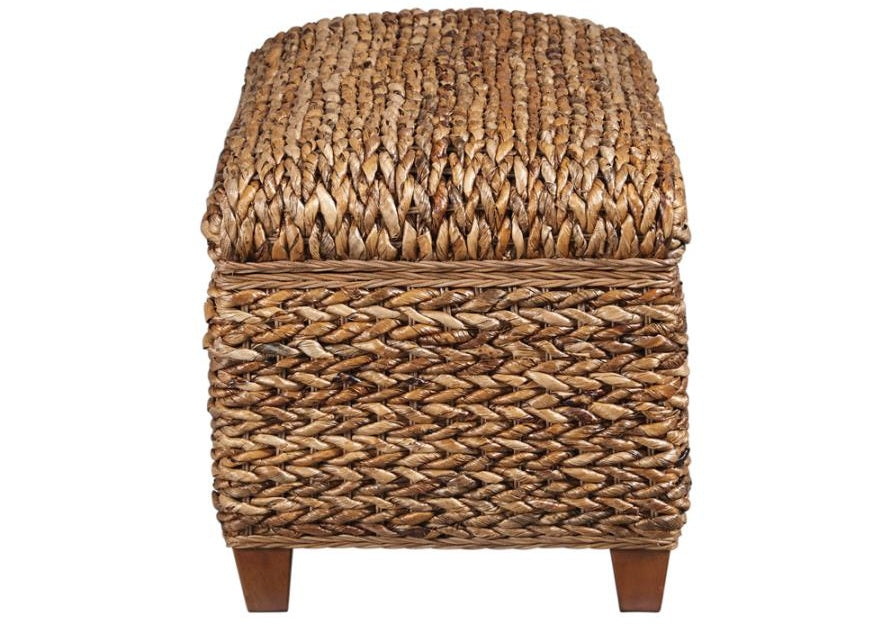 Coaster 500215 Laughton amber woven banana leaf rattan look storage bedroom entry bench