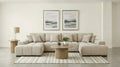 Cannella Beige Textured U-Shaped Double Chaise Sectional Sofa – 500350