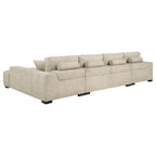 Cannella Beige Textured U-Shaped Double Chaise Sectional Sofa – 500350