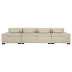 Cannella Beige Textured U-Shaped Double Chaise Sectional Sofa – 500350