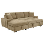 Coaster 500358 2 pc Pastrana camel fabric storage chaise sectional sofa set pop up sleeper